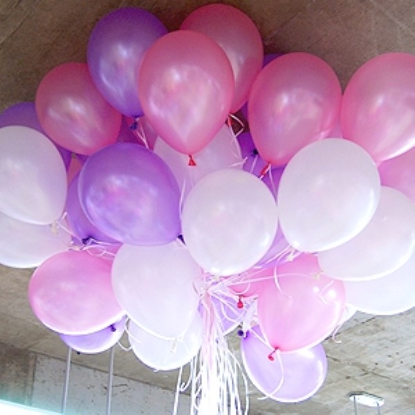 헬륨풍선 20개 - 핑크 라일락 화이트 혼합